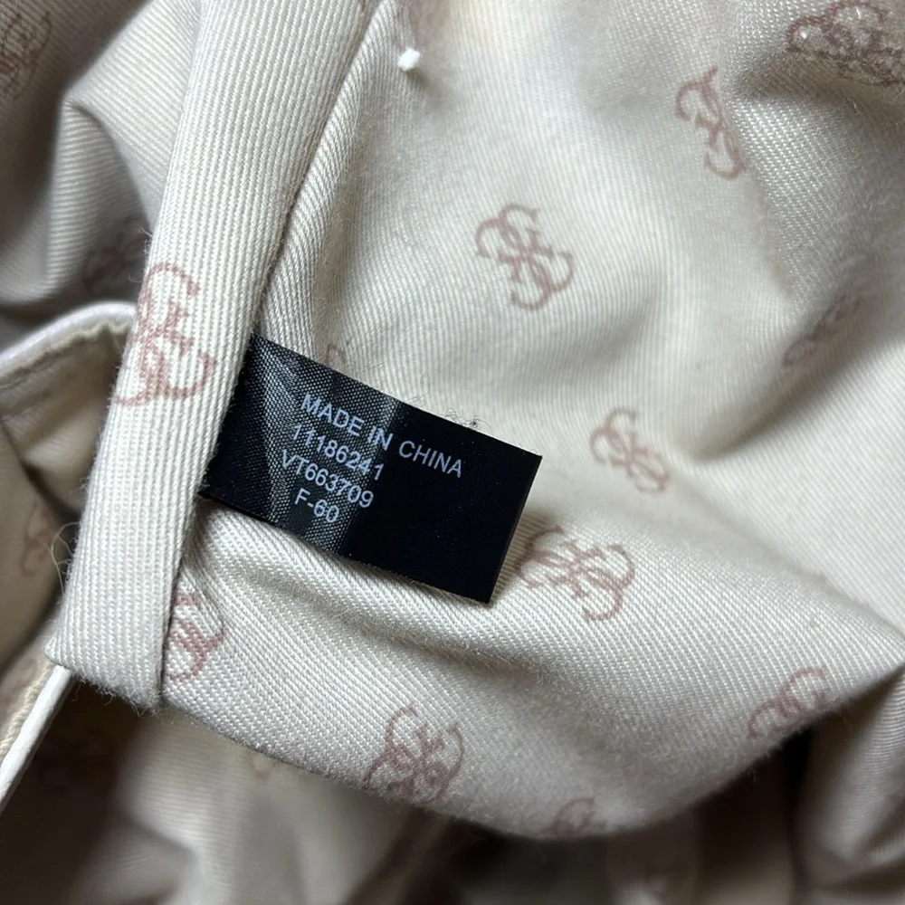 Guess Two-Tone Pink and White Women's Bag 13”Lx10.5”Hx7”W w Silver Bag Charm GUC